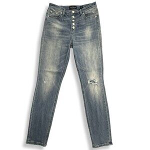 Lucky Brand Jeans Womens 8 Bridgette Skinny Button Fly Distressed Stretch 28x28